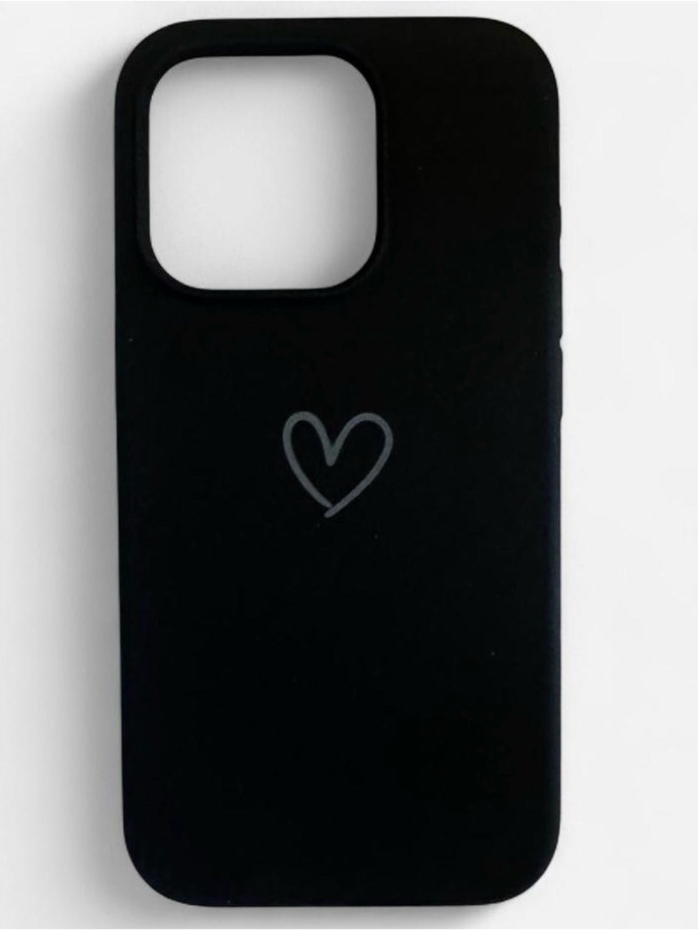 Black Heart Silicone Phone Case - iPhone 15 pro